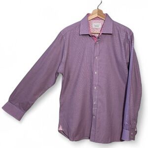 Ted Baker Endurance Lavender Button Down Shirt Size 16 34/35
